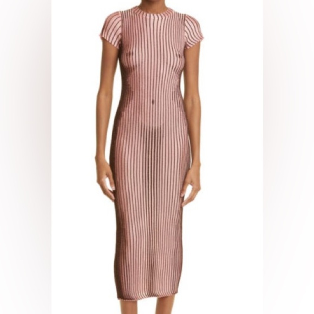 Elegant Pink Striped Dress